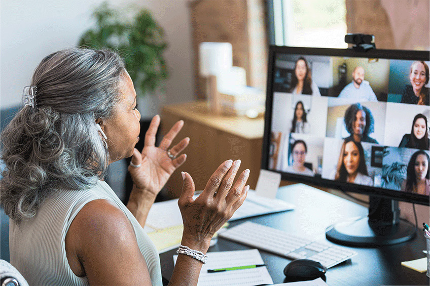 woman at work on Teams call